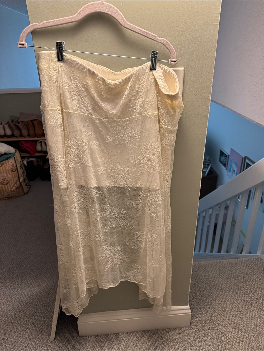 Abercrombie & Fitch Cream Lace Midi Skirt